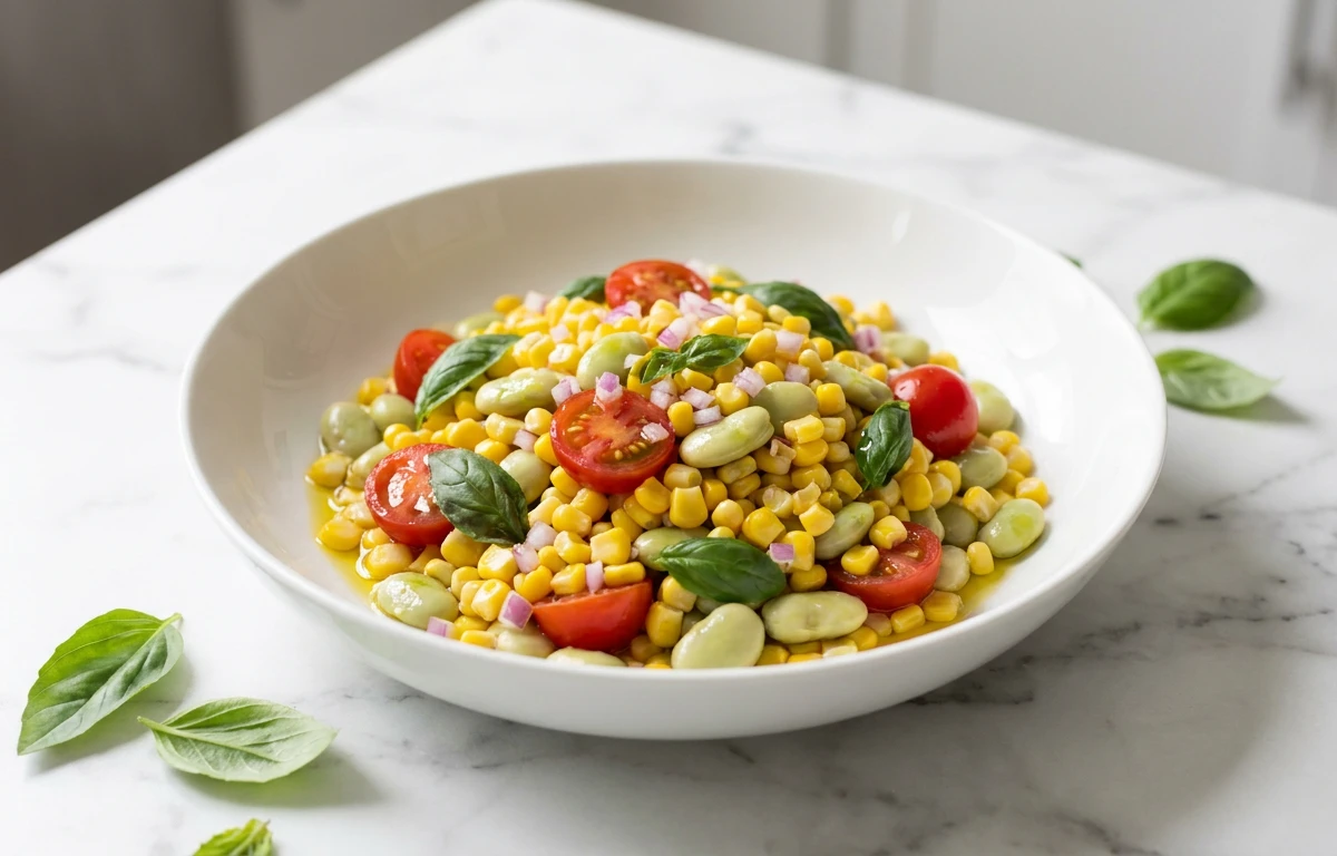 Modern Succotash with Basil