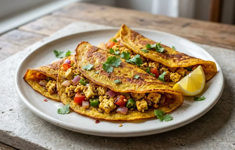 Moong Dal Cheela with Tofu