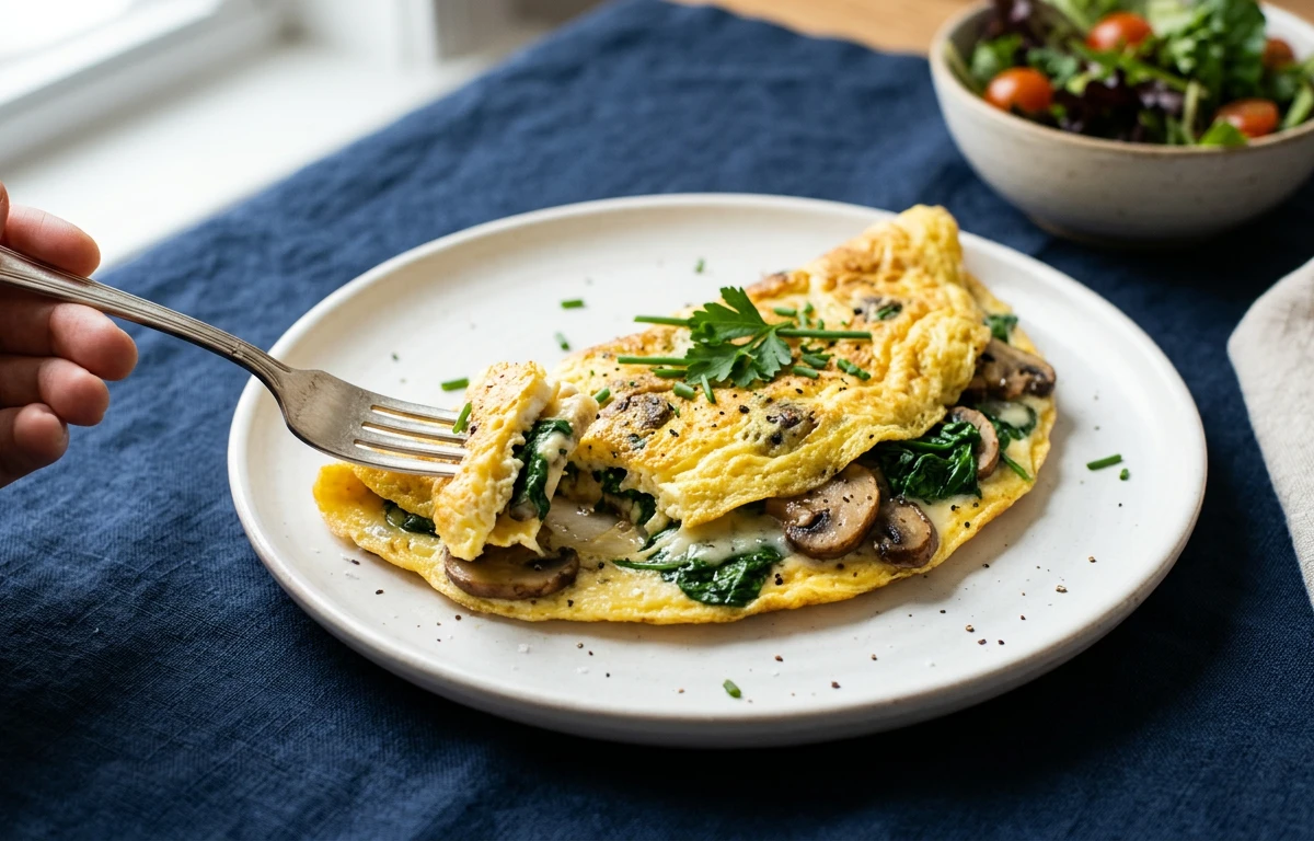 Mushroom & Spinach Omelette