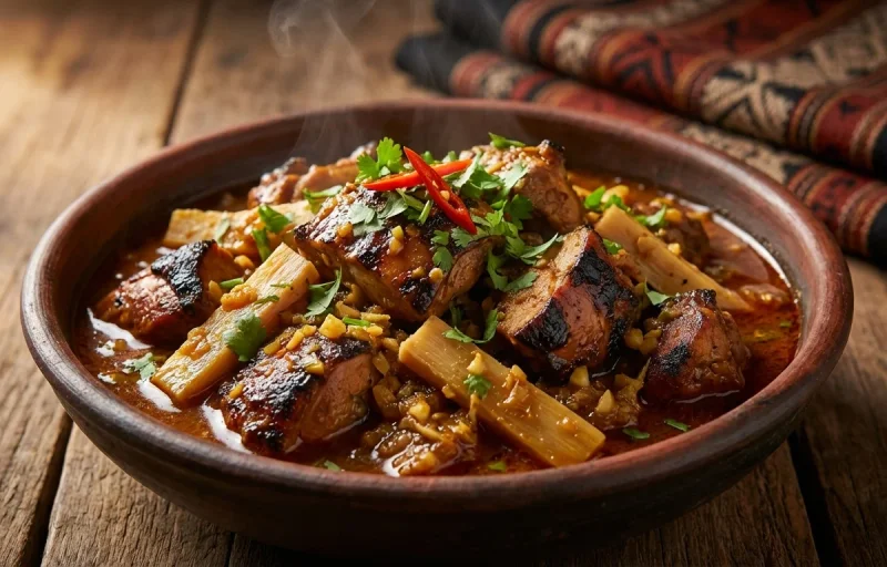 Naga Smoked Chicken with Bamboo Shoot