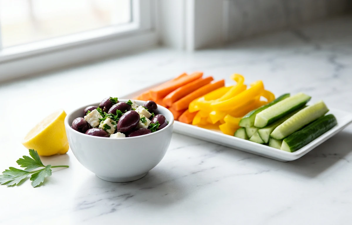 Olive & Feta Tapenade with Veggie Sticks