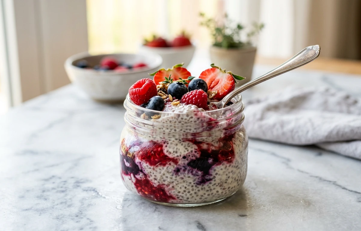 Overnight Chia & Berry Pudding