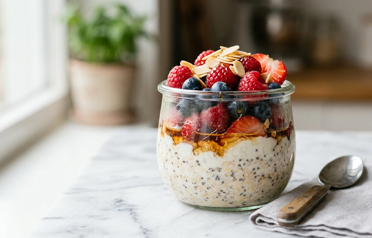 Overnight Oats with Berries & Chia