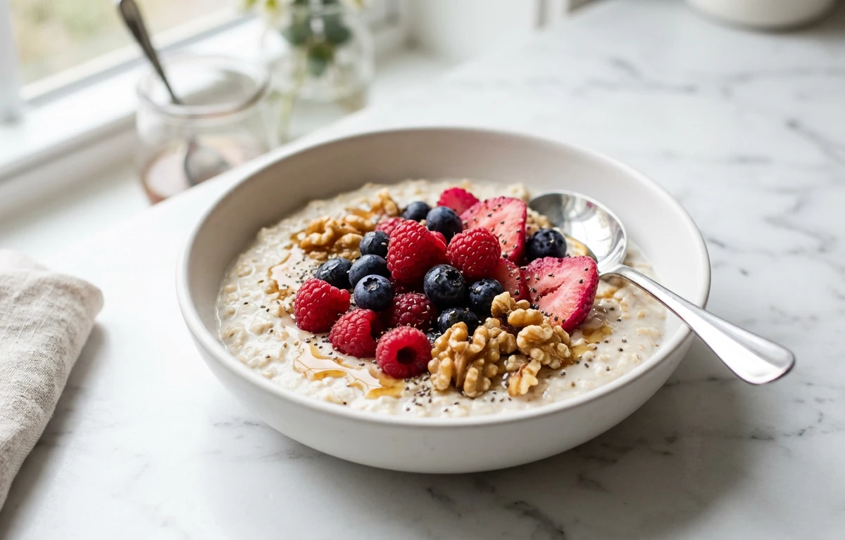 Overnight Oats with Berries & Walnuts