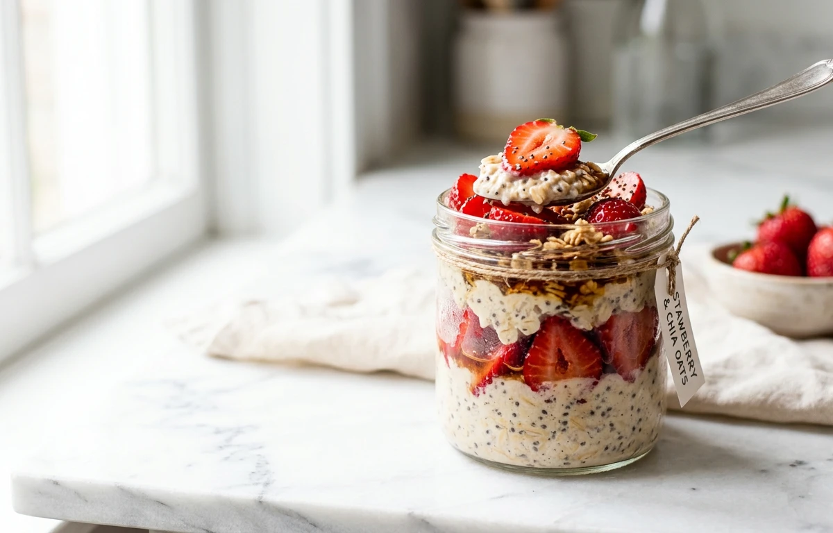 Overnight Oats with Strawberries