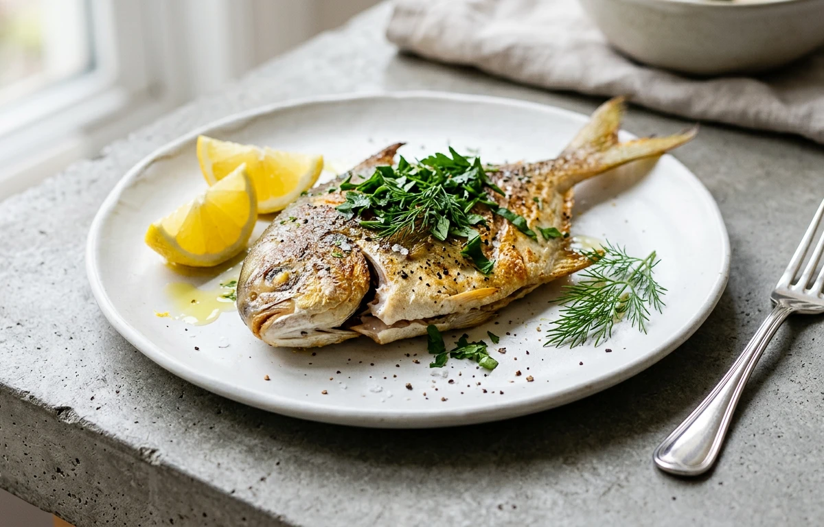 Pan-Seared Pomfret with Lemon & Herbs