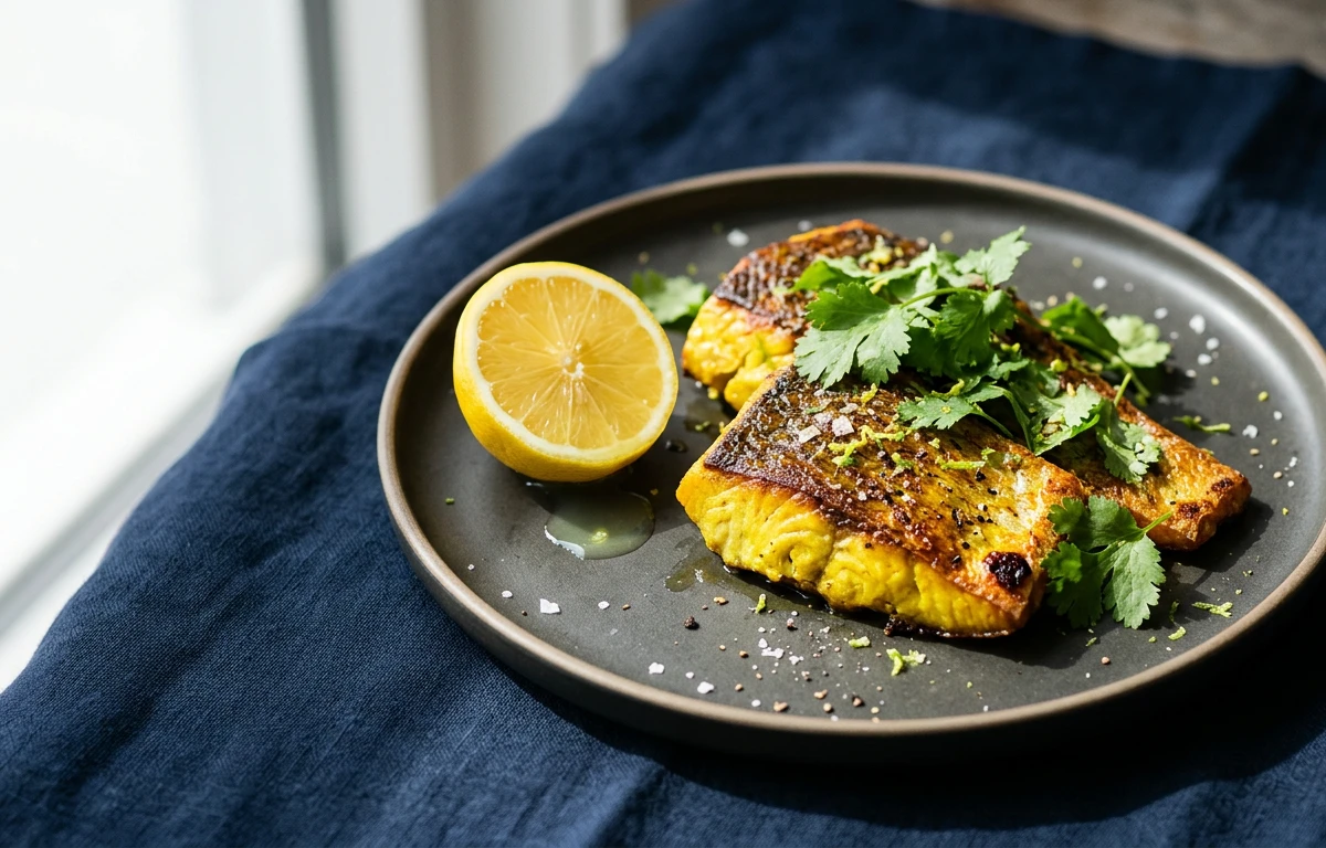 Pan-Seared Rohu with Turmeric & Lemon