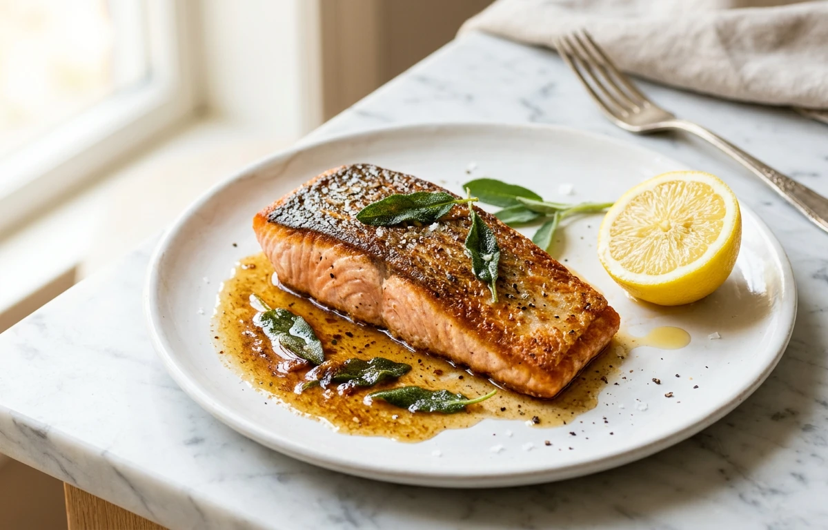 Pan-Seared Salmon with Brown Butter & Sage