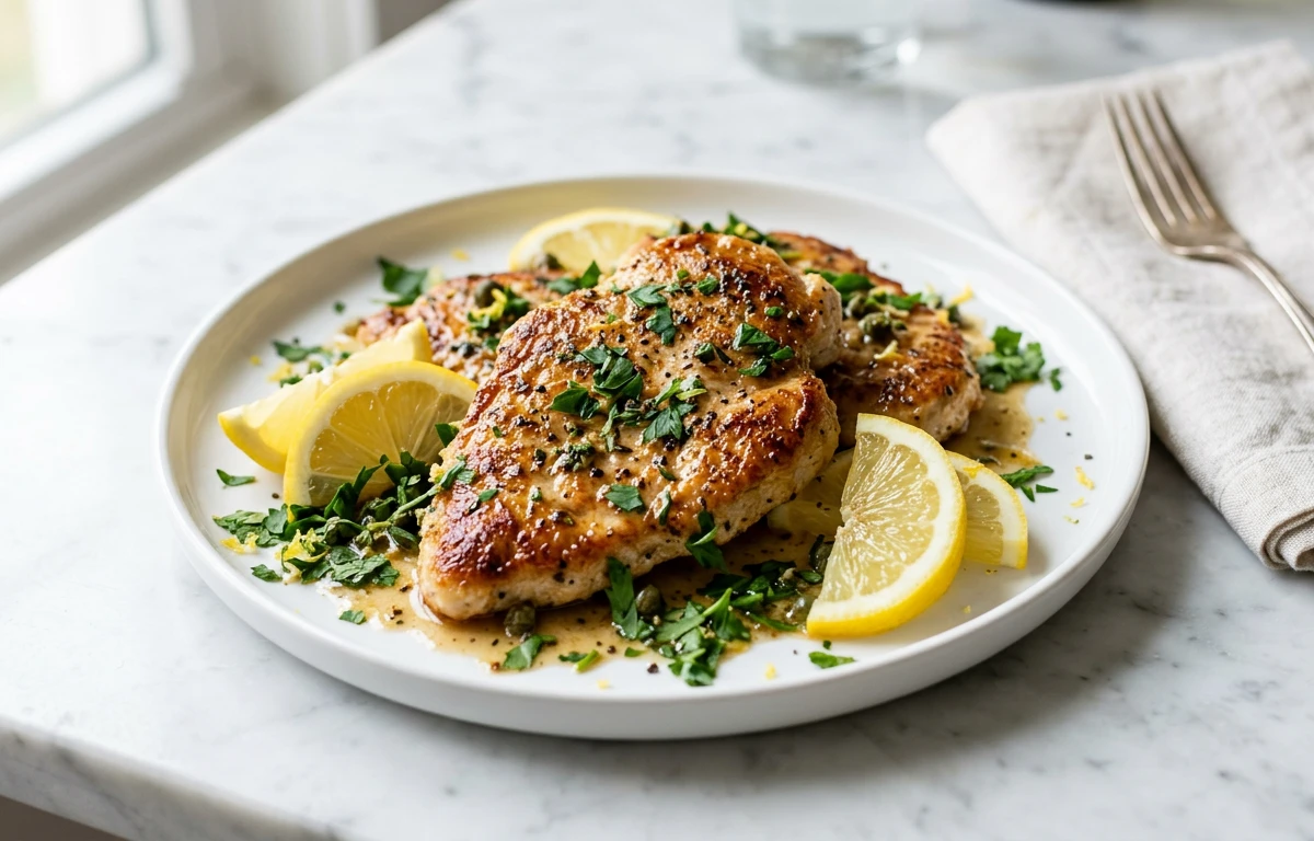 Pan-Seared Turkey Cutlets with Lemon & Herbs
