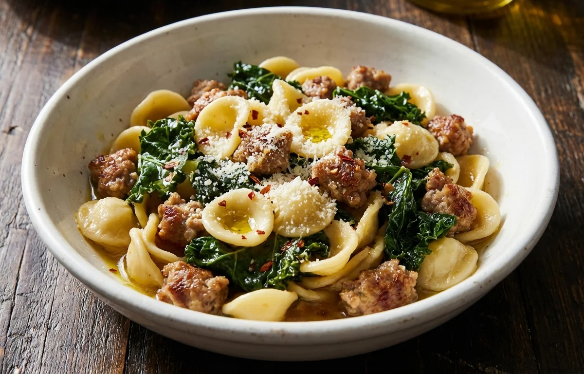 Pasta with Italian Sausage and Kale