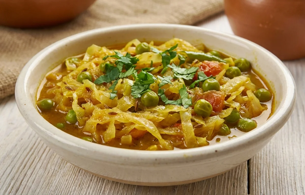 Patta Gobhi Matar Sabzi