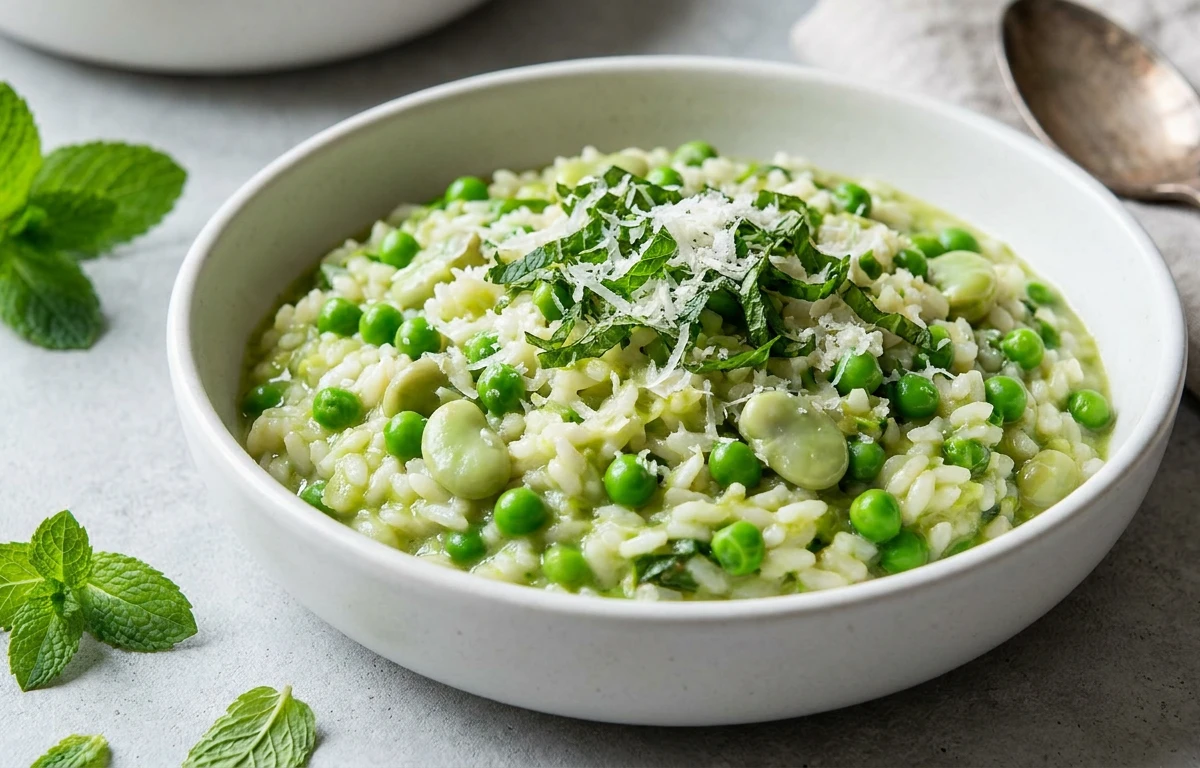 Pea, Bean & Mint Risotto