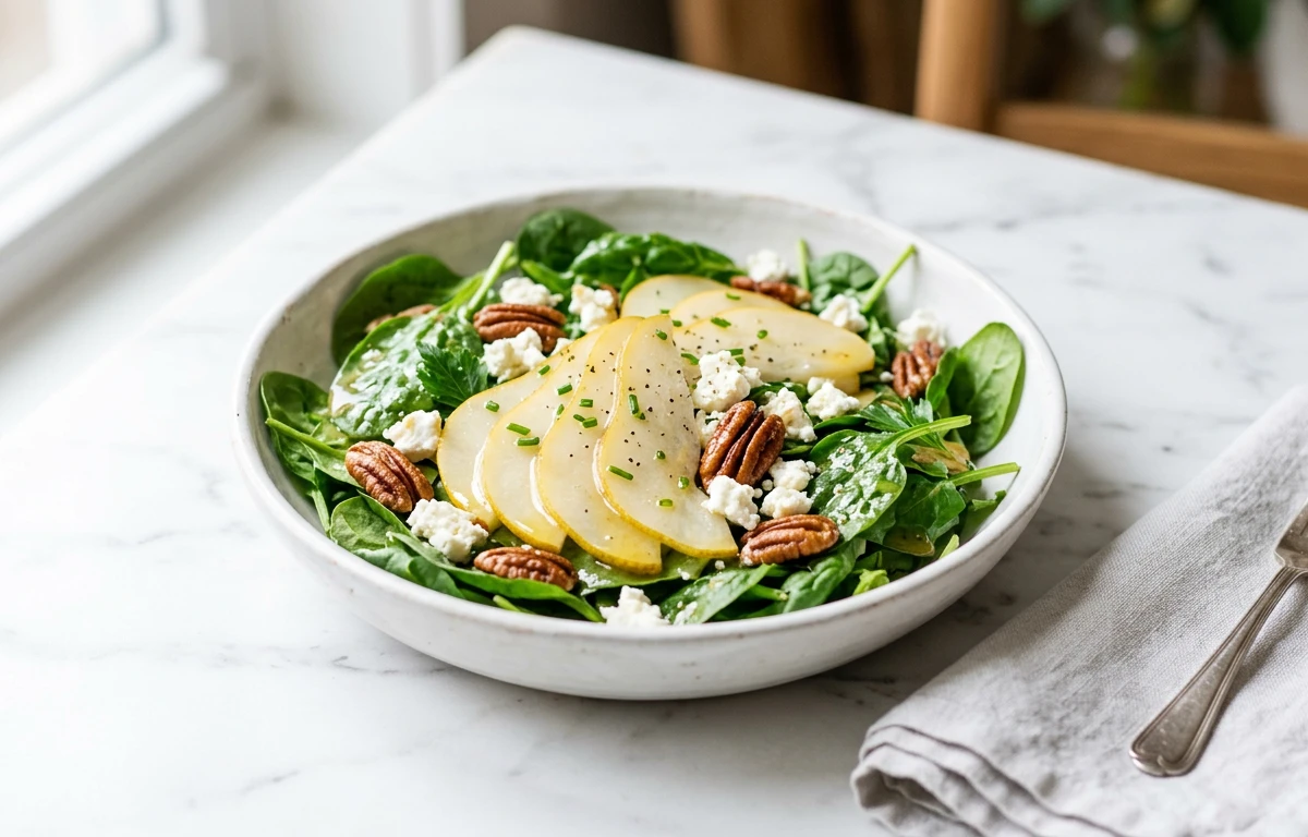 Pear, Spinach & Feta Salad