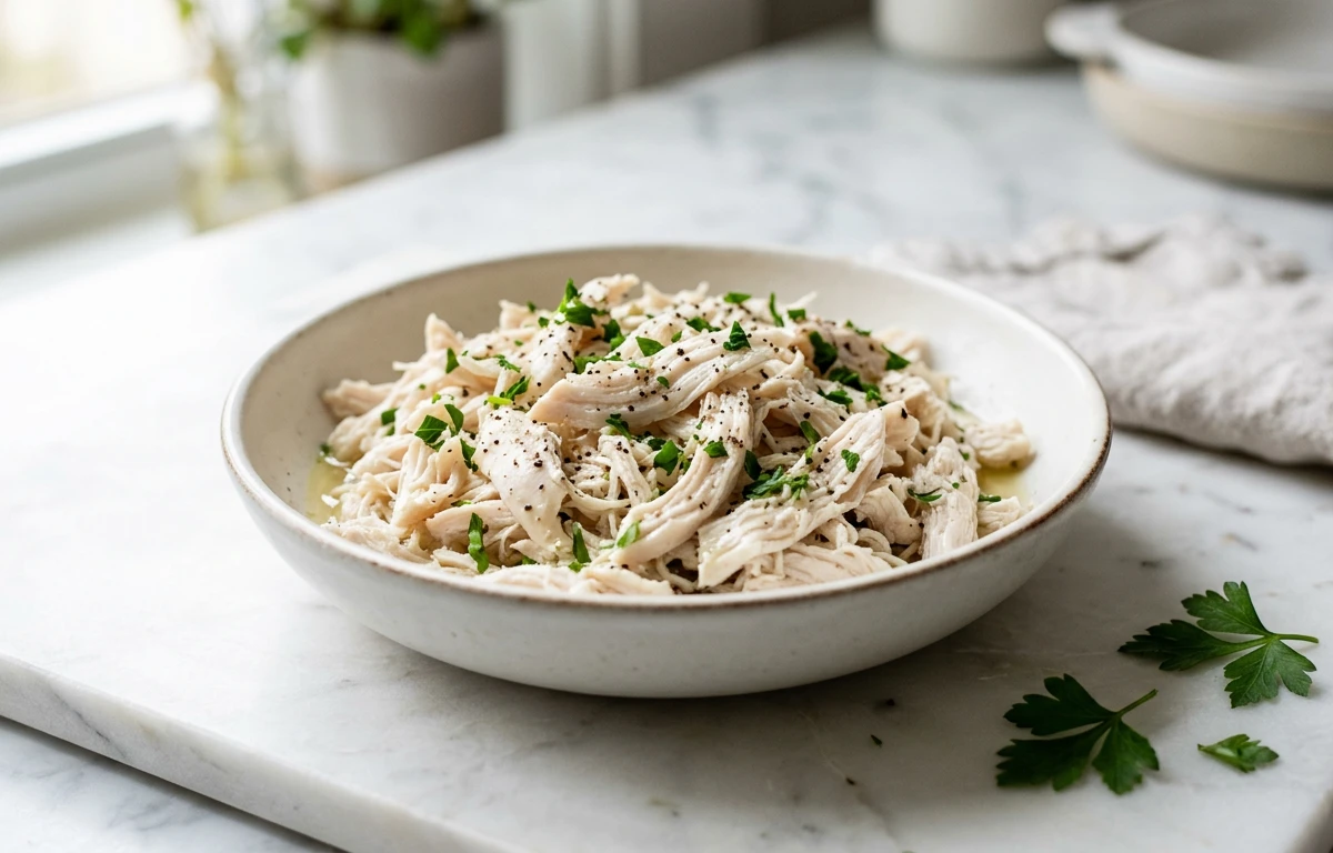Perfectly Poached & Shredded Chicken