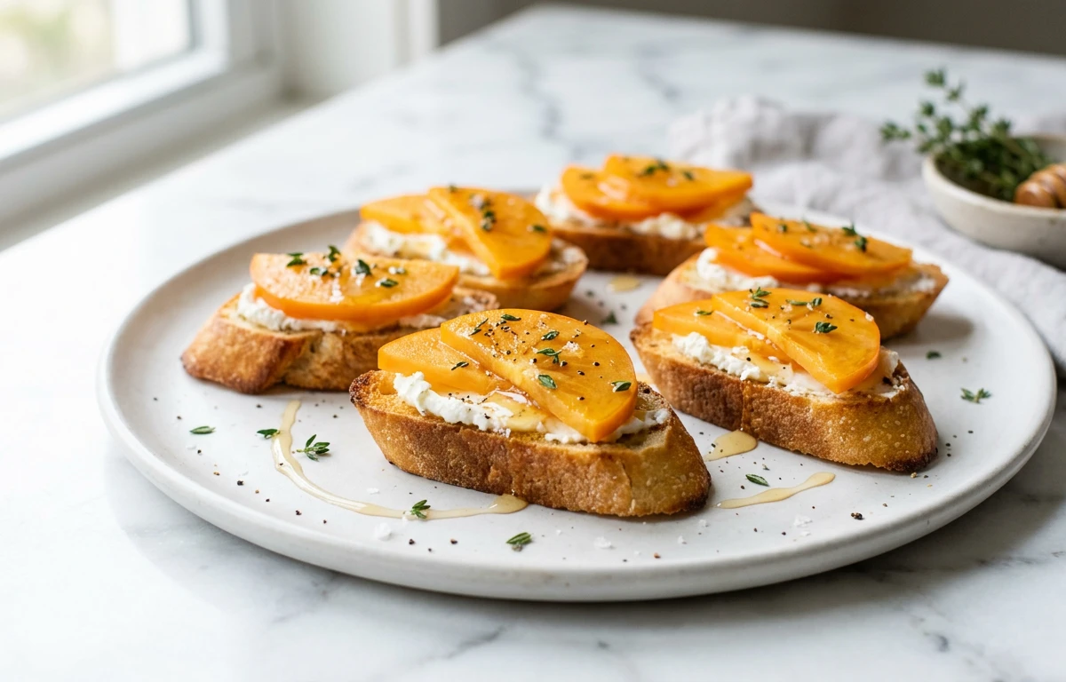 Persimmon & Goat Cheese Crostini