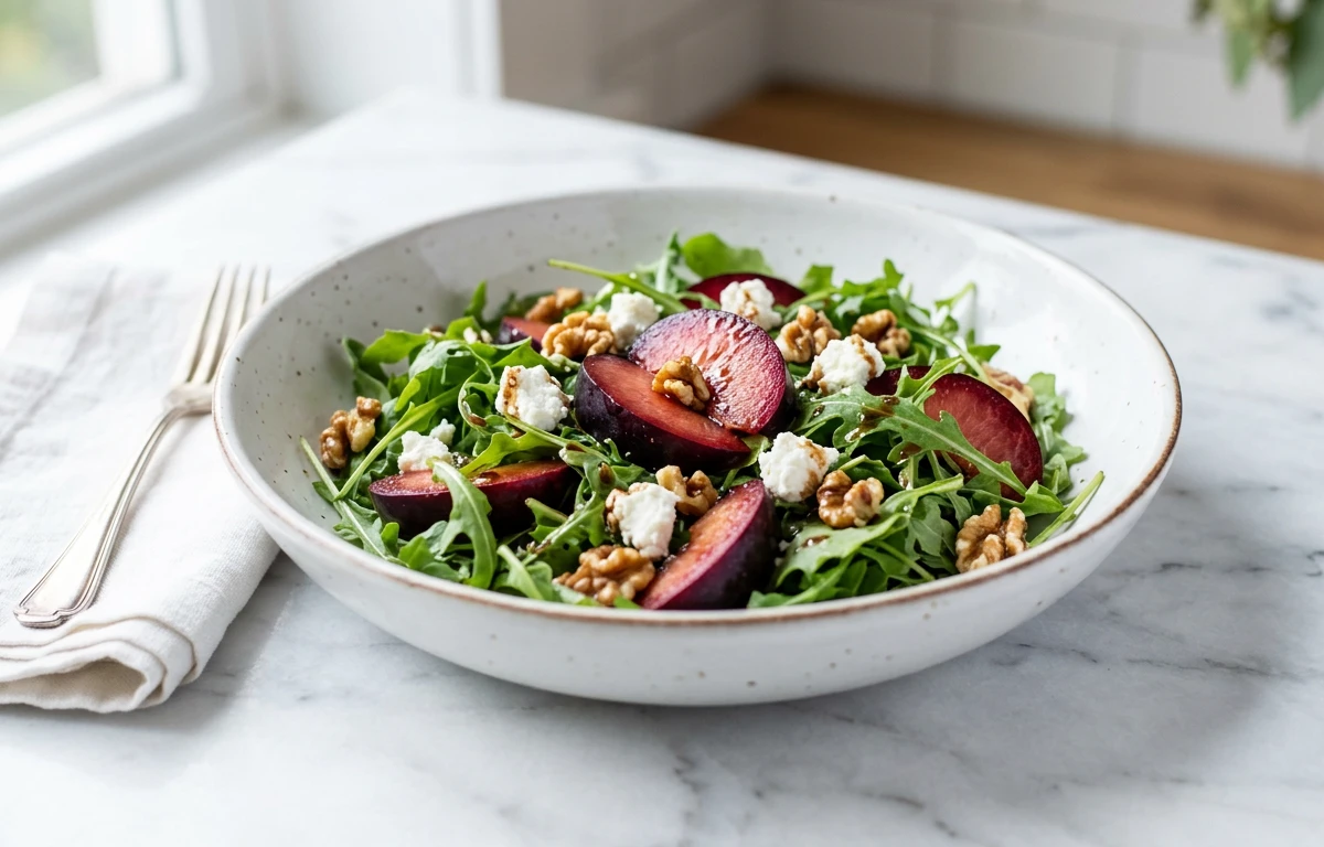 Plum, Arugula & Goat Cheese Salad