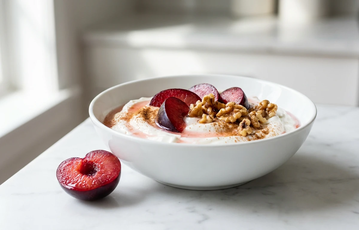 Plum & Cinnamon Yogurt Bowl