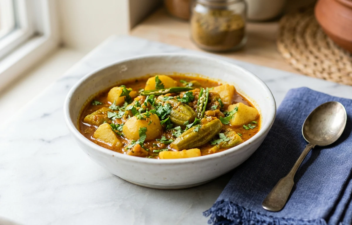 Pointed Gourd & Potato Curry (Aloo Parwal)