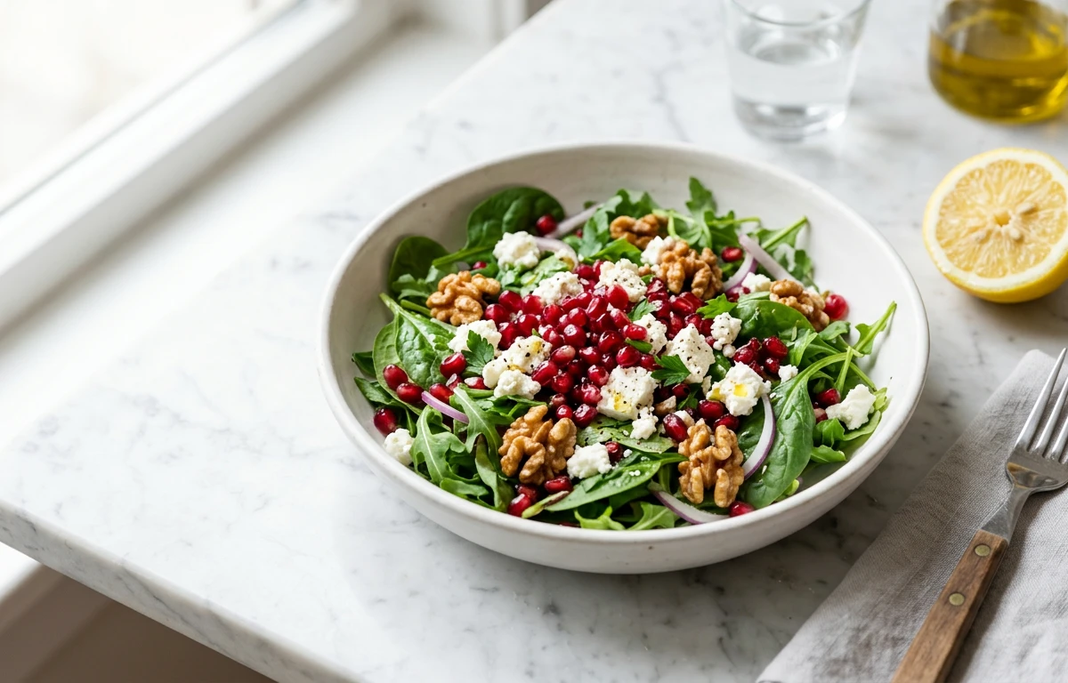 Pomegranate & Feta Salad with Walnuts