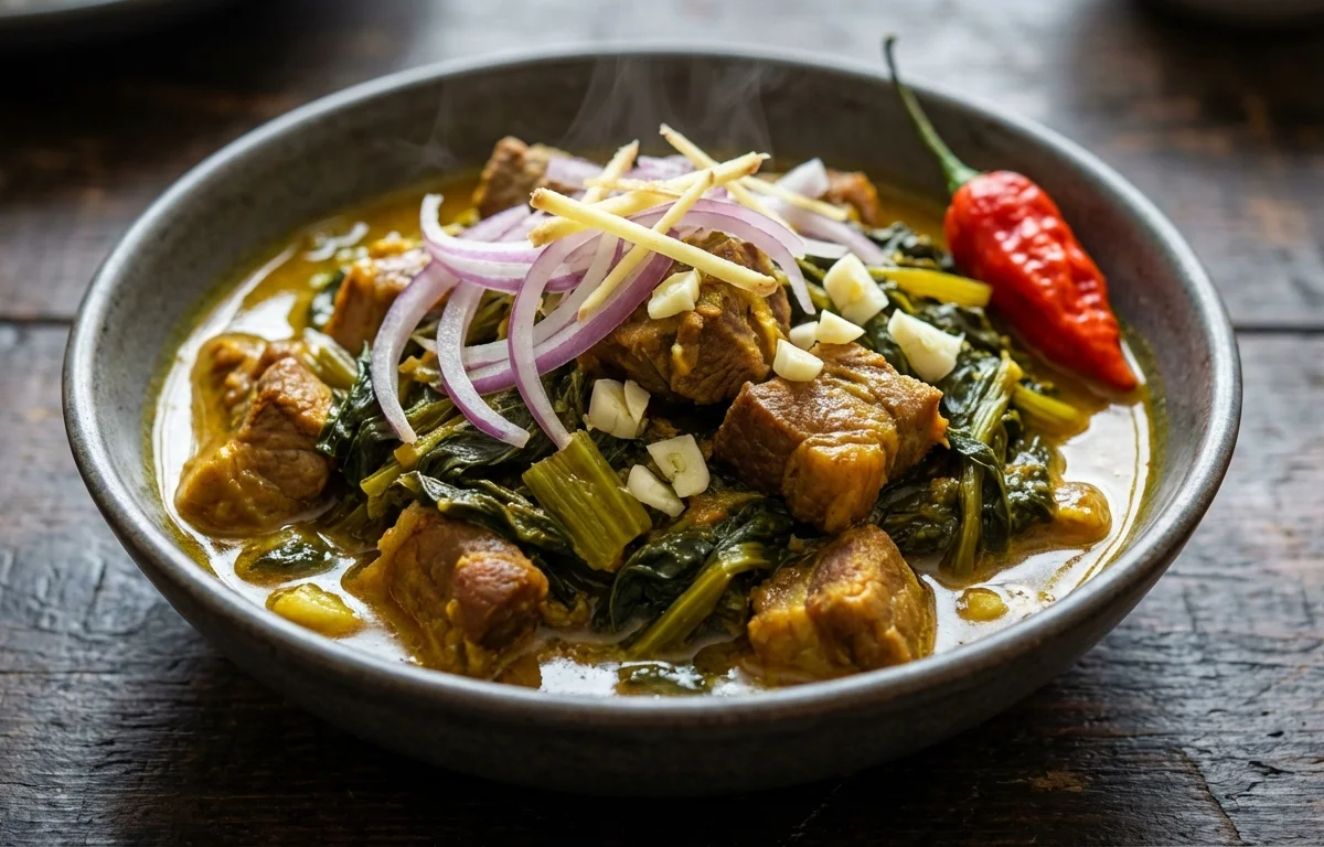 Pork with Lai Xaak