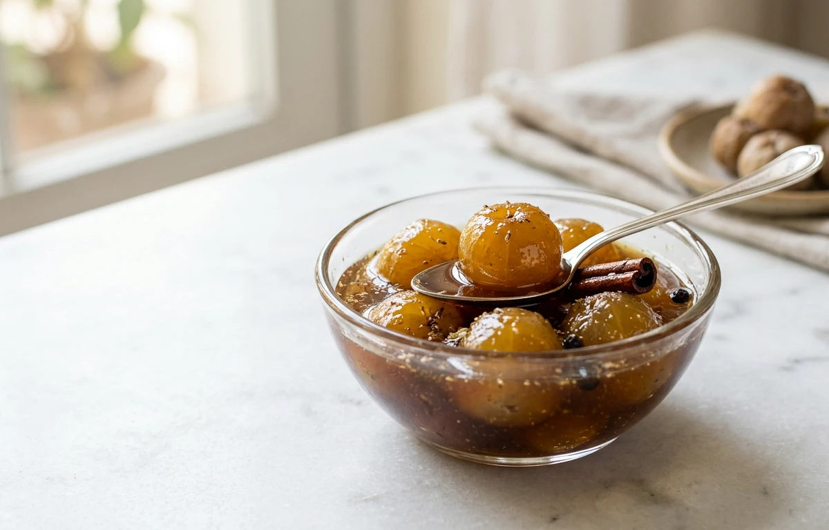 Quick Amla Murabba (Sweet Preserve)
