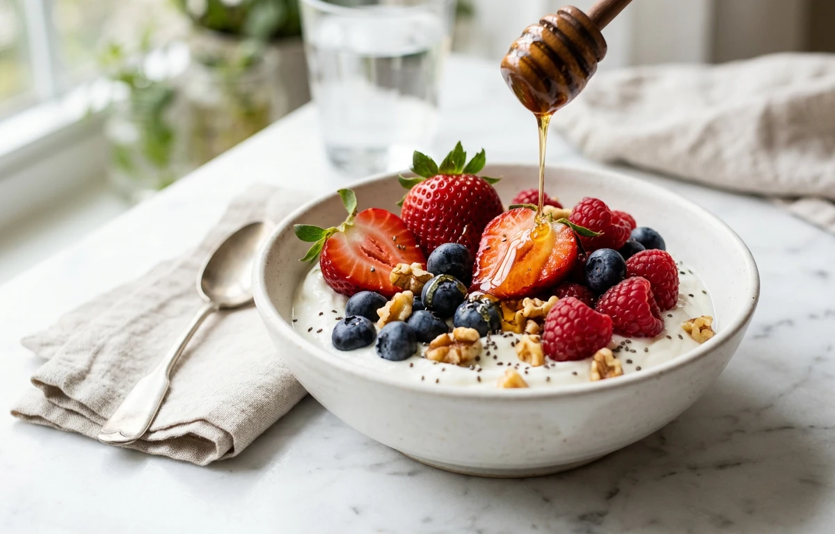 Quick Berry Greek Yogurt Bowl