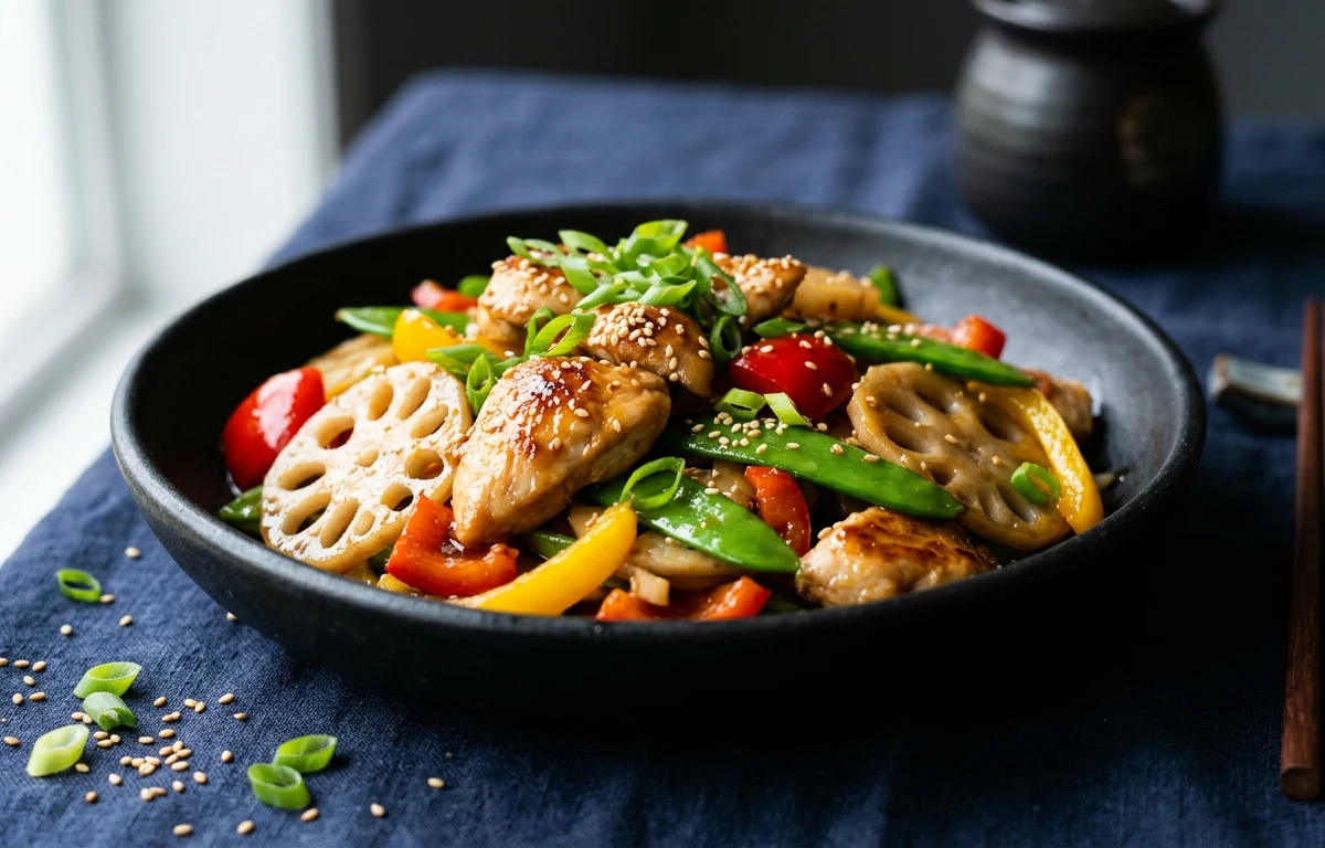 Quick Chicken & Lotus Stem Stir-fry