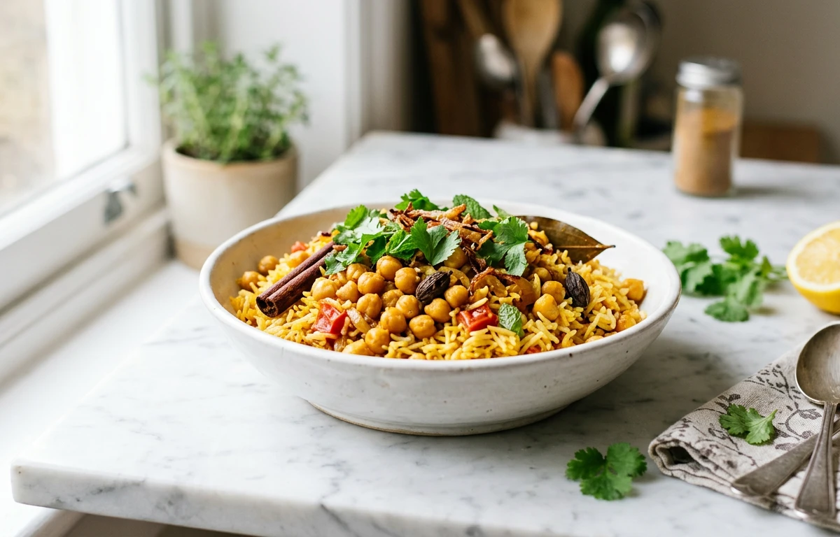 Quick Chickpea Biryani