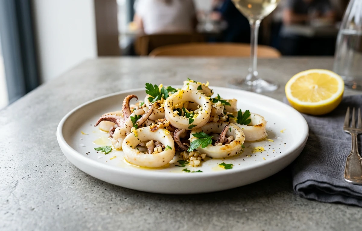 Quick Garlic & Lemon Calamari