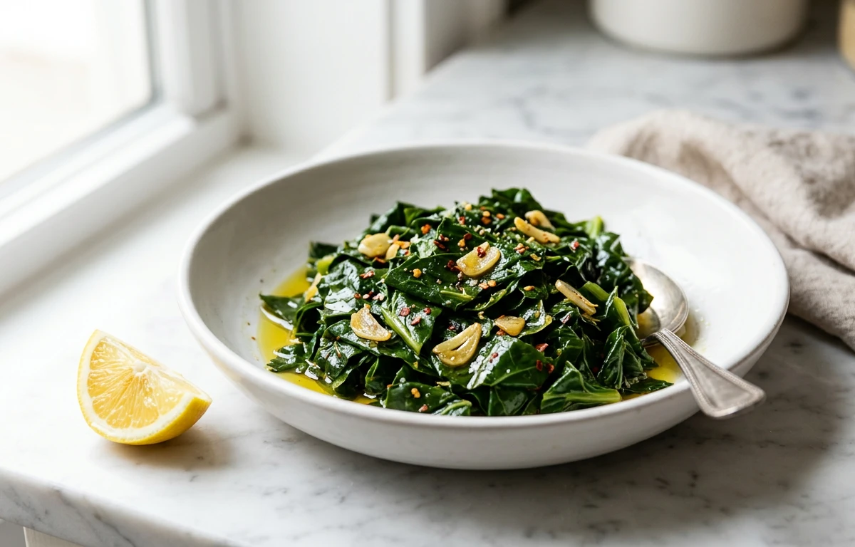 Quick Garlic & Lemon Collards