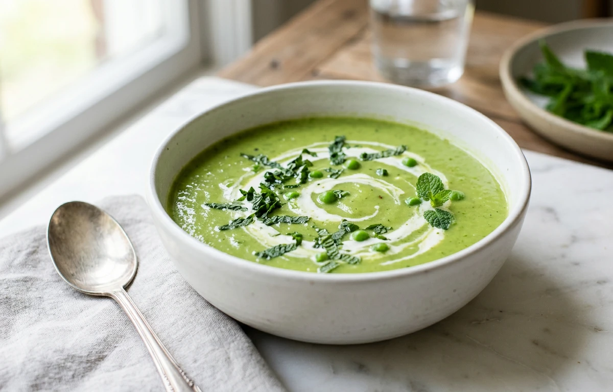 Quick Pea & Mint Soup