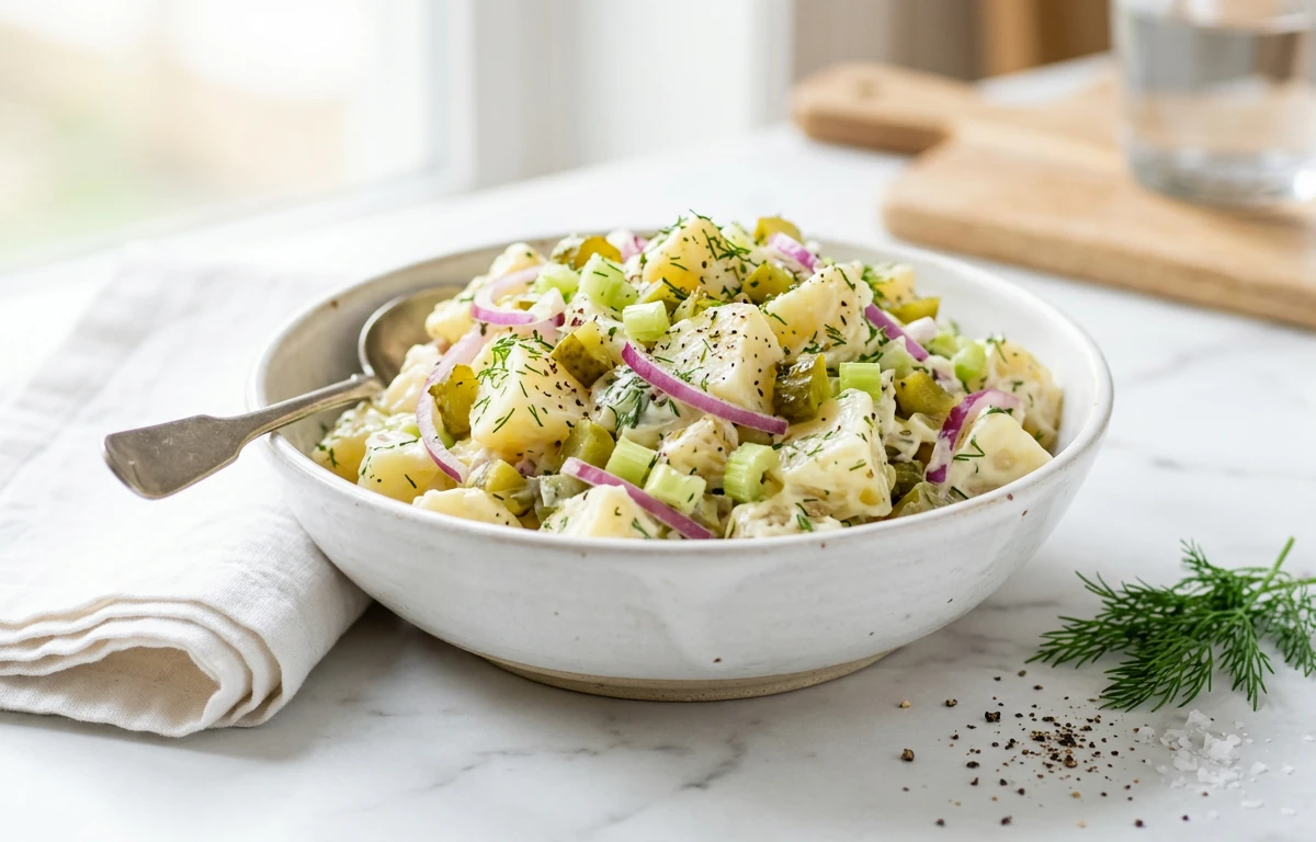 Quick Potato Salad with a Pickle Twist