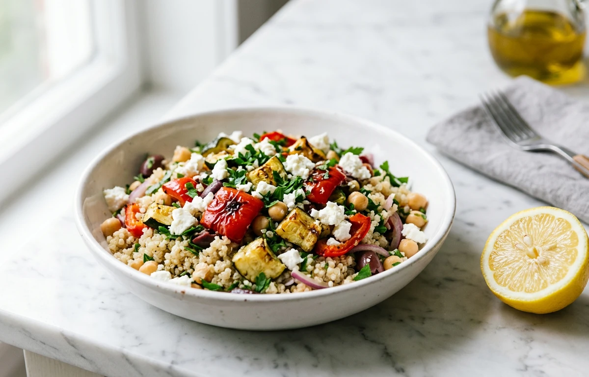 Quick Quinoa & Roasted Veggie Salad