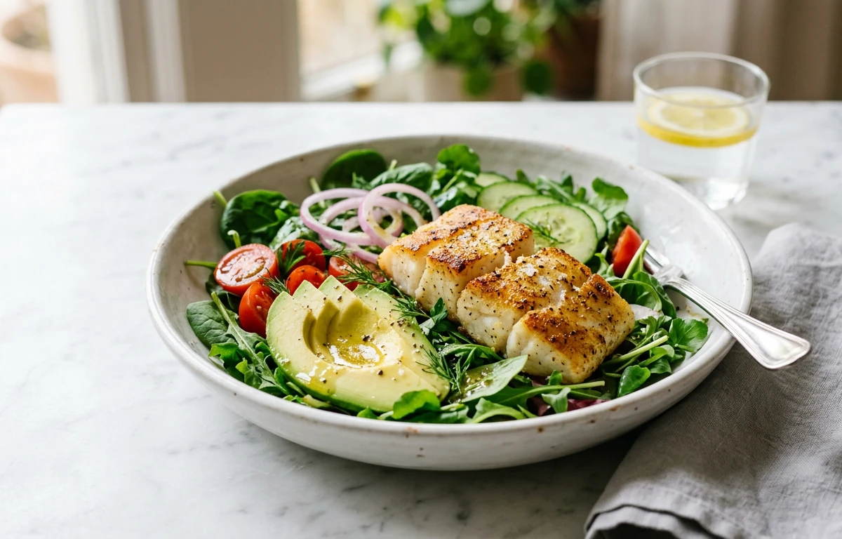 Quick Salmon & Avocado Salad Bowl