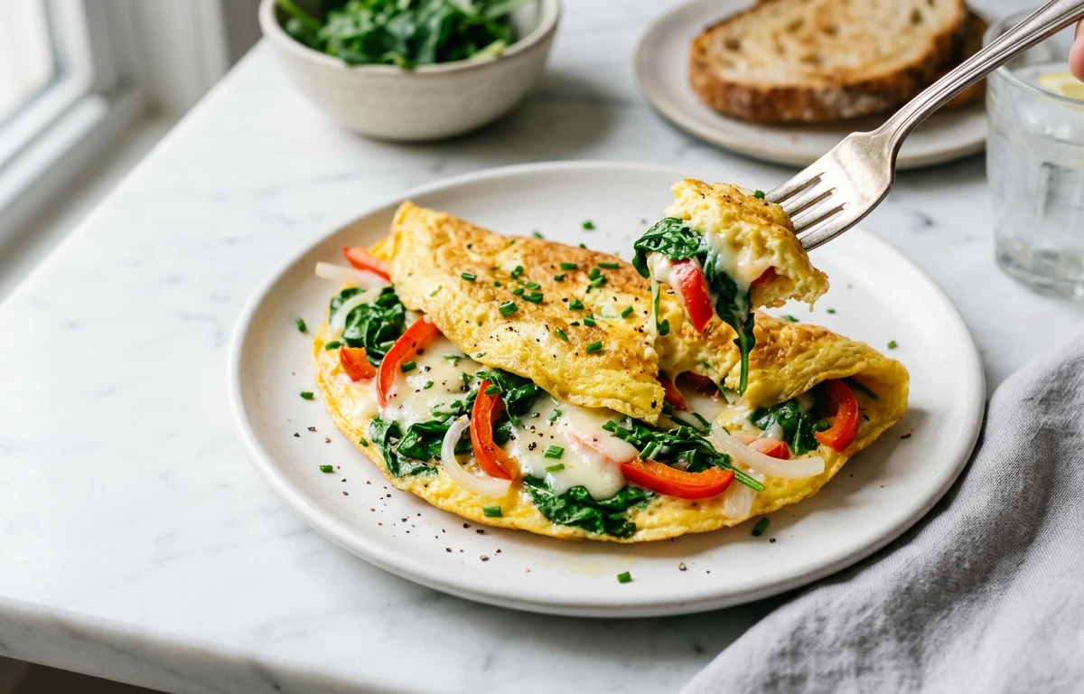 Quick Veggie & Cheese Omelette