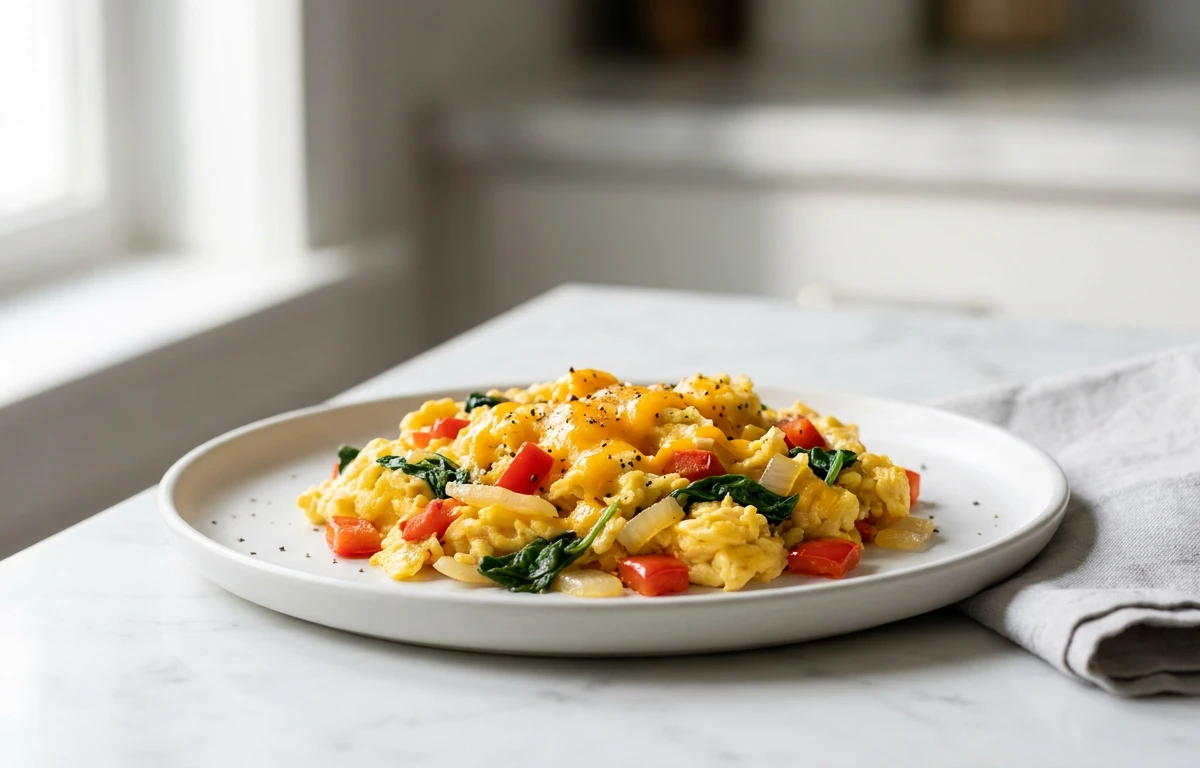 Quick Veggie & Egg Scramble