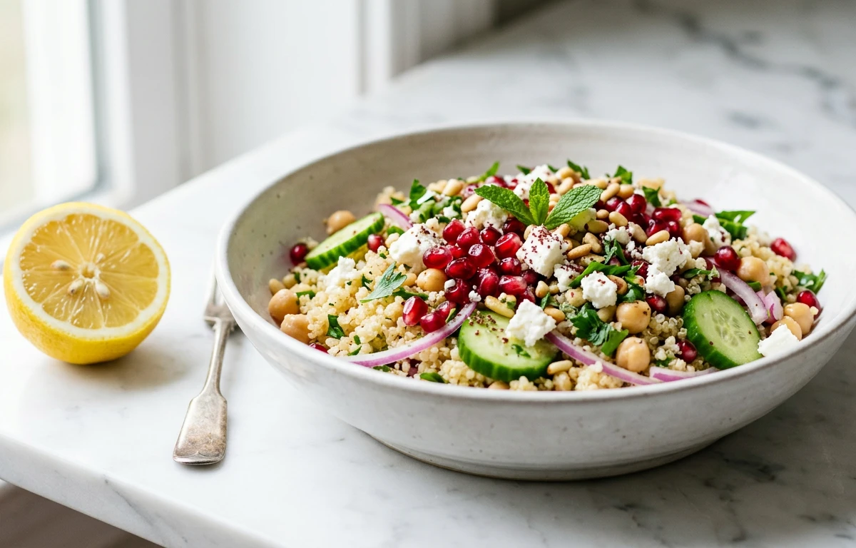 Quinoa Salad with Pomegranate & Feta