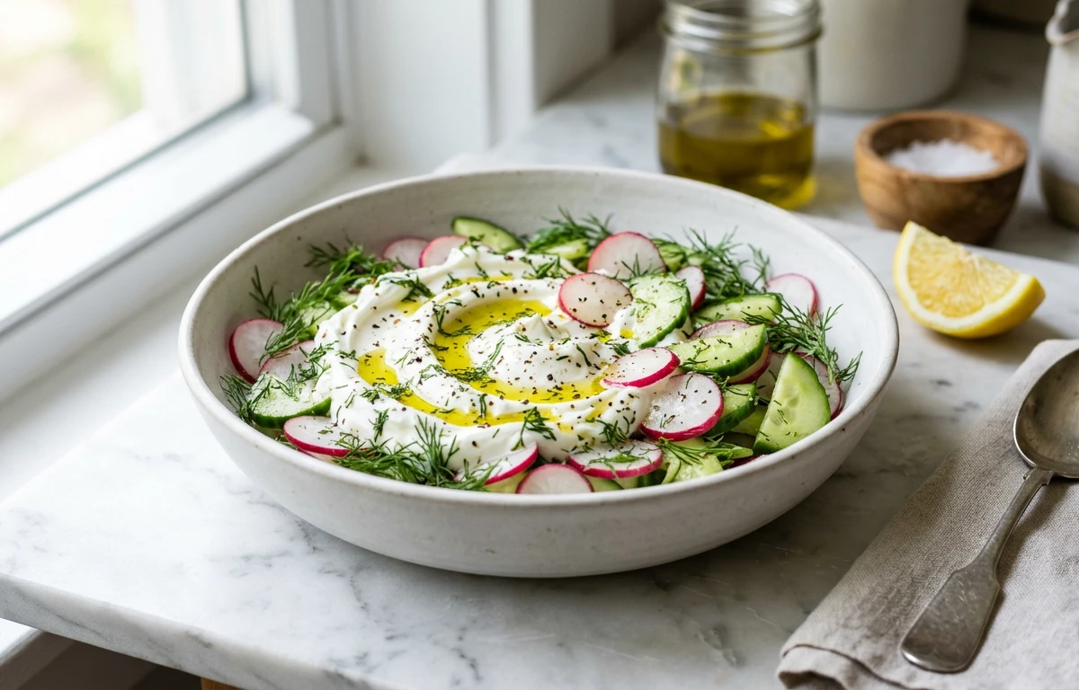Radish & Cucumber Yogurt Salad