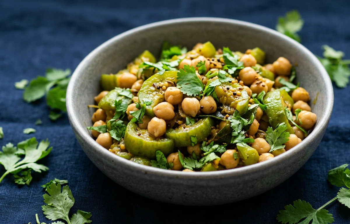 Ridge Gourd & Chickpea Stir-fry