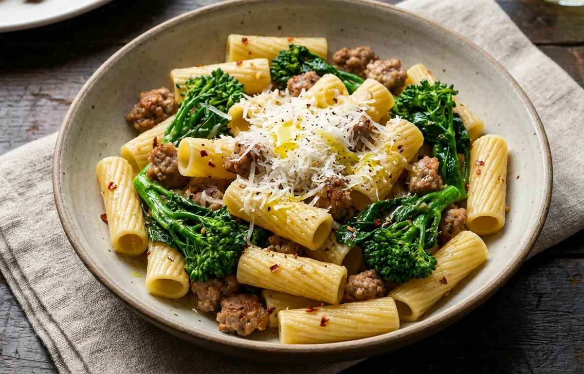 Rigatoni with Sausage and Broccoli Rabe