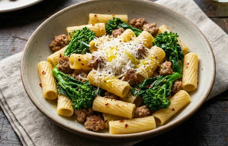 Rigatoni with Sausage and Broccoli Rabe