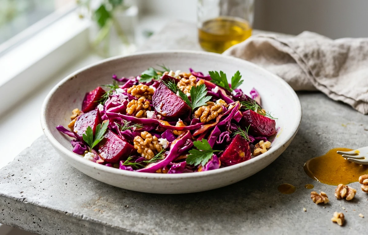 Roasted Beet & Red Cabbage Salad