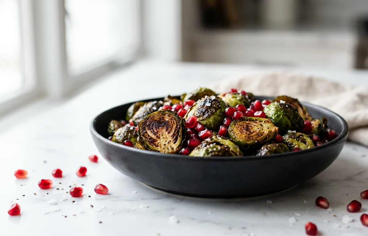 Roasted Brussels Sprouts with Pomegranate
