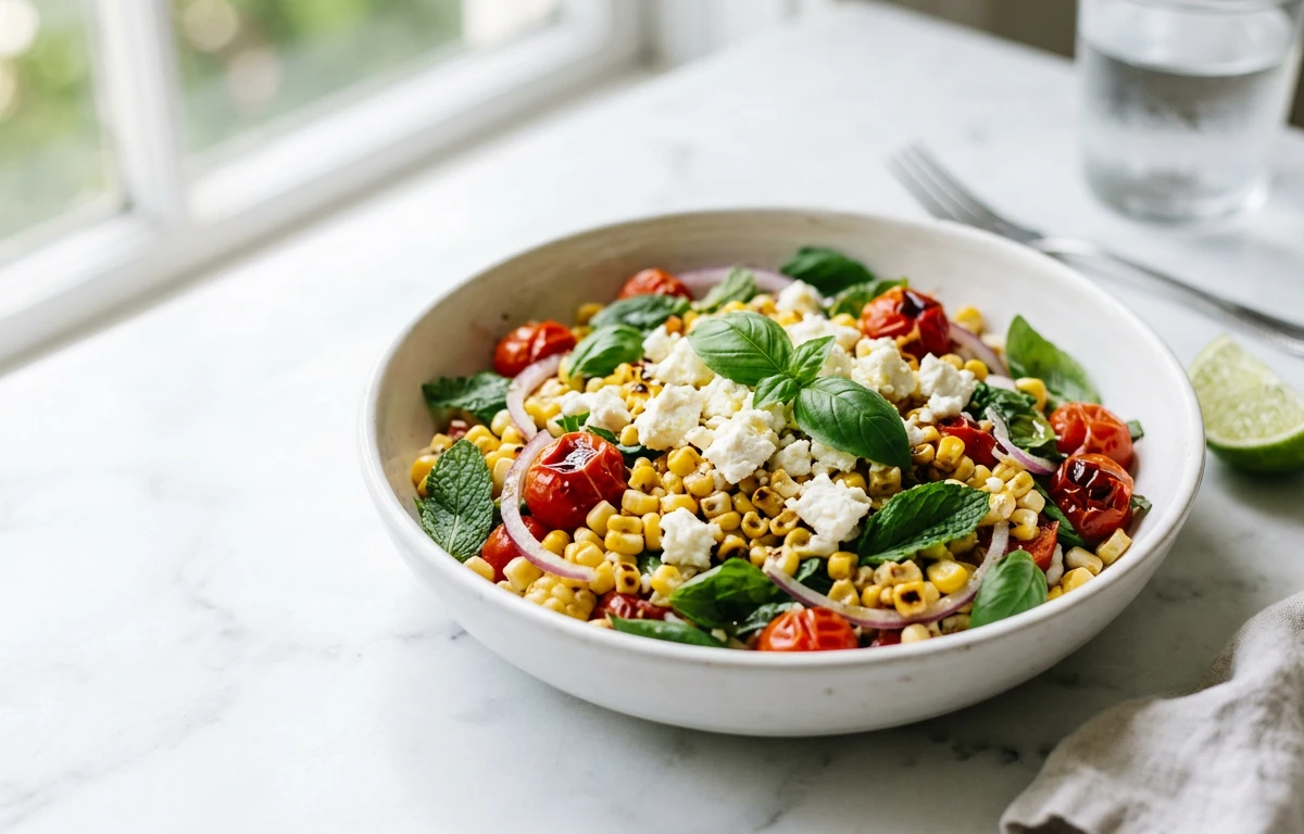Roasted Corn & Feta Salad