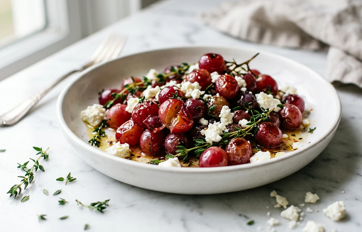 Roasted Grapes with Thyme & Feta