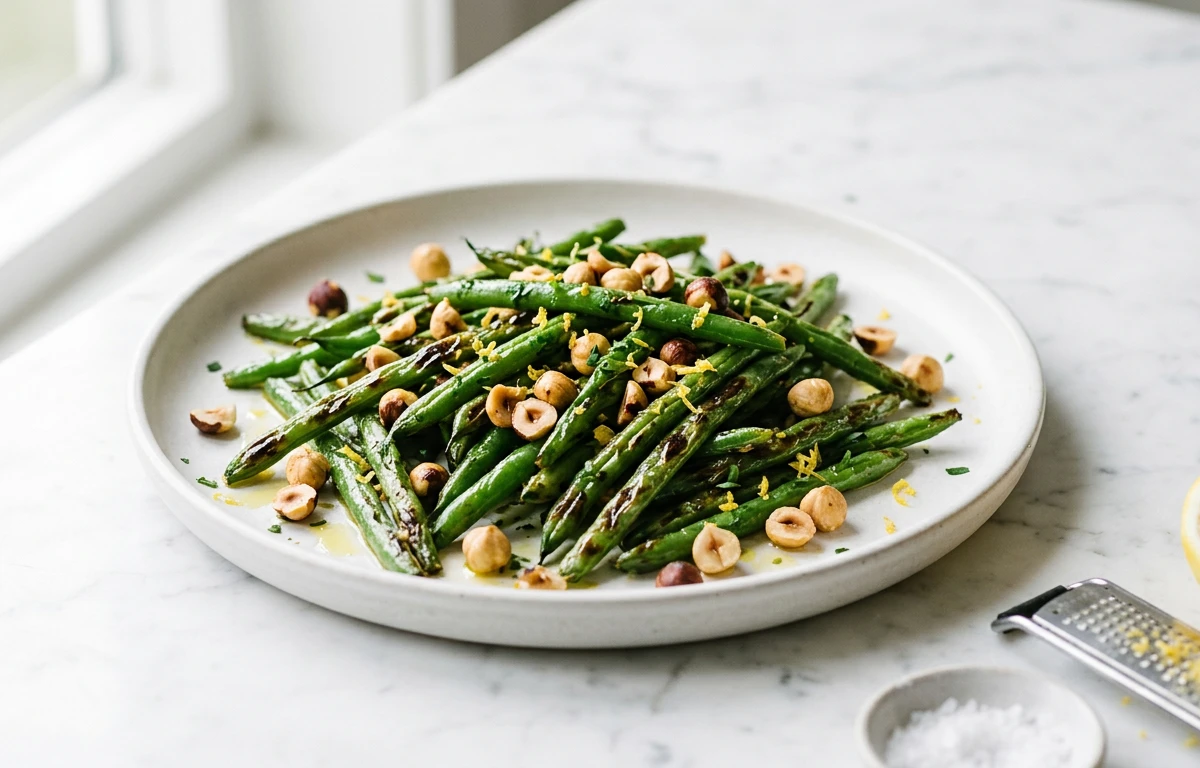 Roasted Green Beans with Hazelnuts