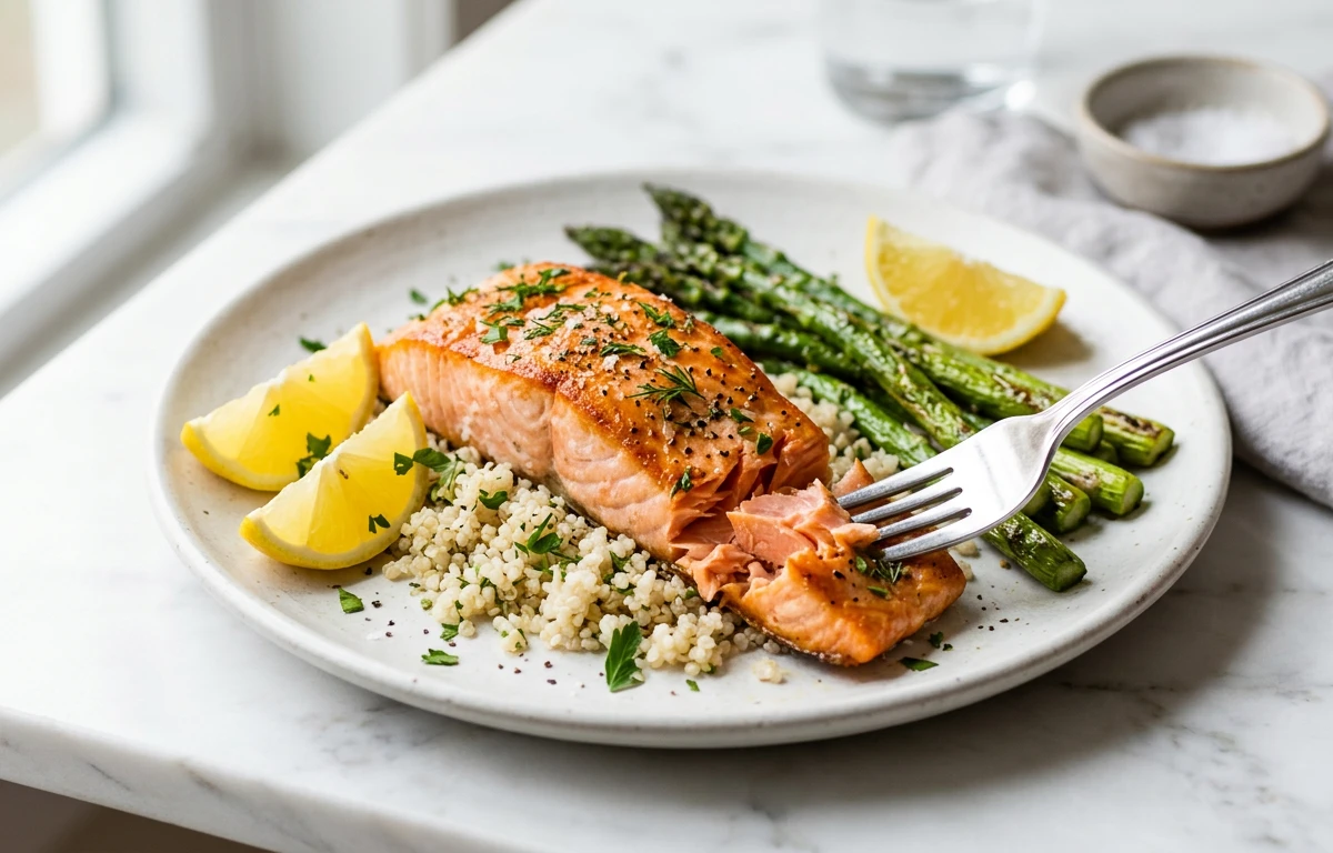 Roasted Salmon with Lemon & Asparagus