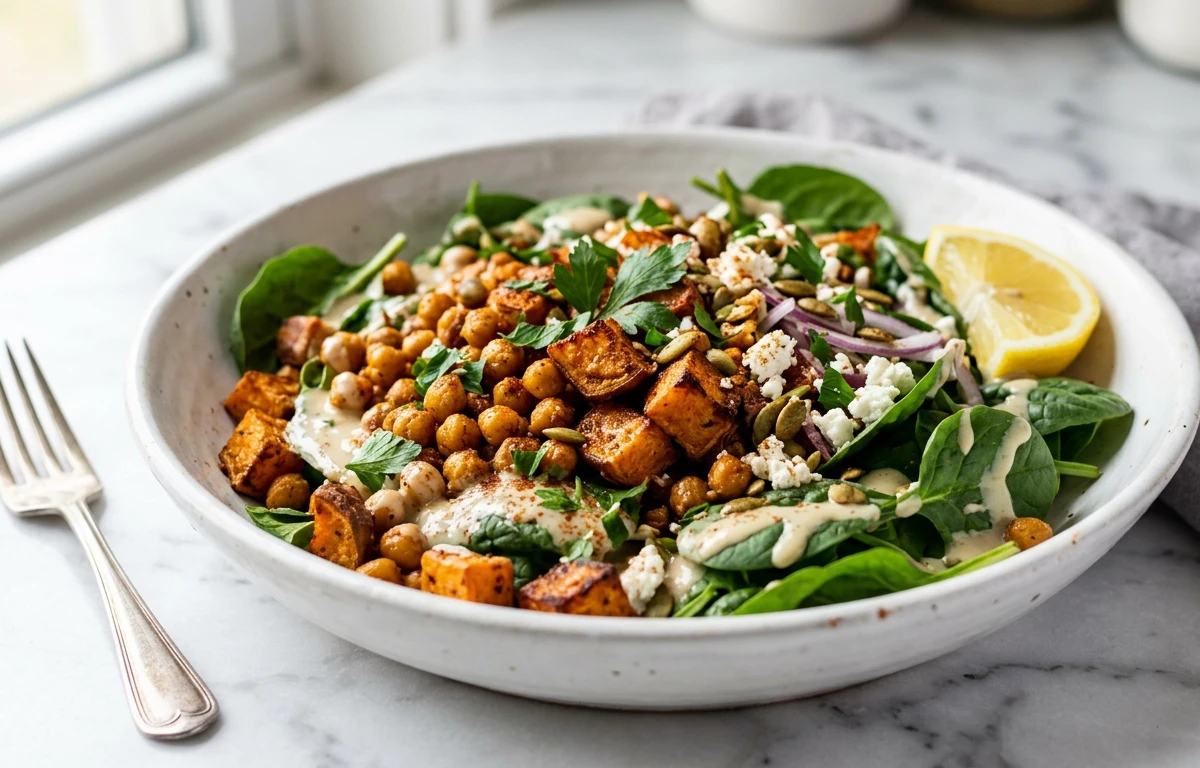 Roasted Sweet Potato & Chickpea Salad