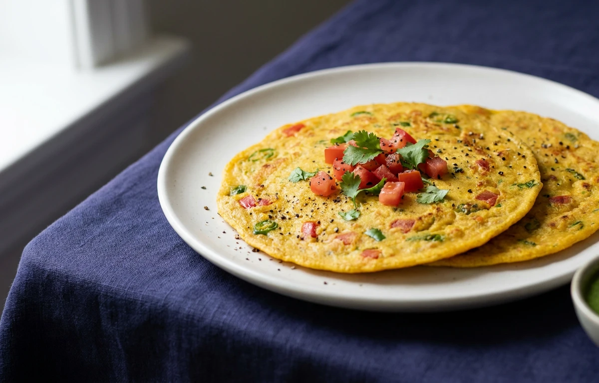 Savory Besan Chilla (Chickpea Pancakes)