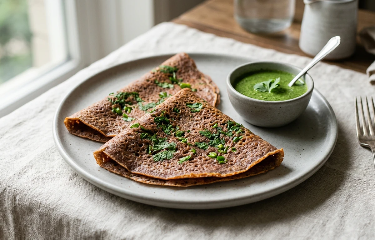 Savory Ragi & Herb Crepes
